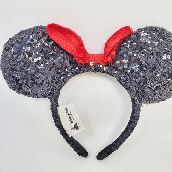 Disney Minnie Mouse Sequin Ears Black Red Hair Accessories - Picture 6 of 12